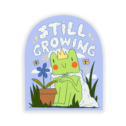 Still Growing Hopper the Frog Matte Vinyl Sticker