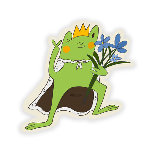 Prince Charming Hopper the Frog Matte Vinyl Sticker