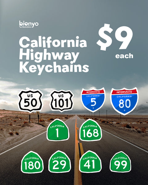 California Highway Keychains