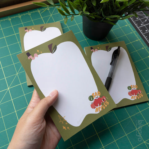 Sad Apples - 4x6in Memo Pad