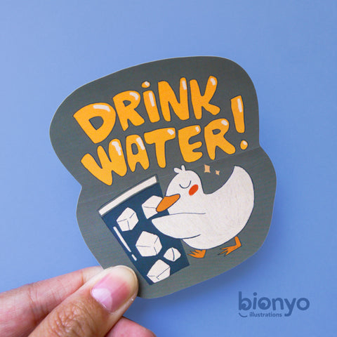 Drink Water Stay Hydrated Duck Matte Vinyl Sticker