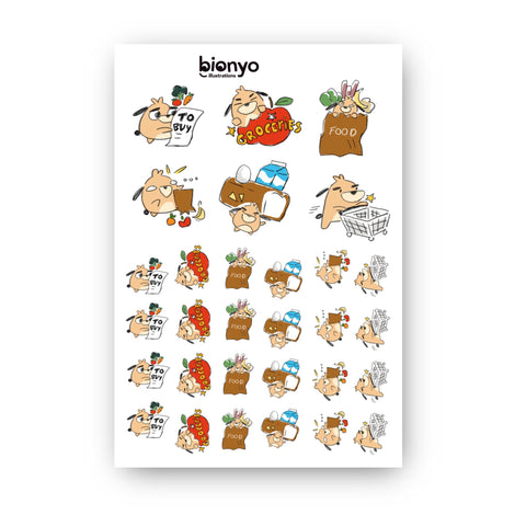 Groceries - Philip Planner Sticker Sheet