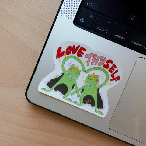 Love Thyself Hopper the Frog Matte Vinyl Sticker