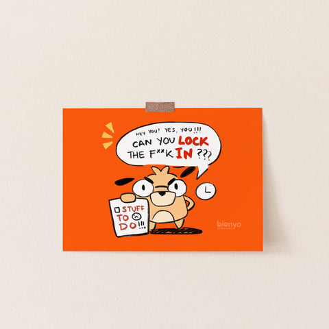 Lock In! Philip Motivational Postcard Print