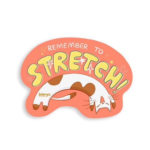 Remember to Stretch Cat Matte Vinyl Sticker