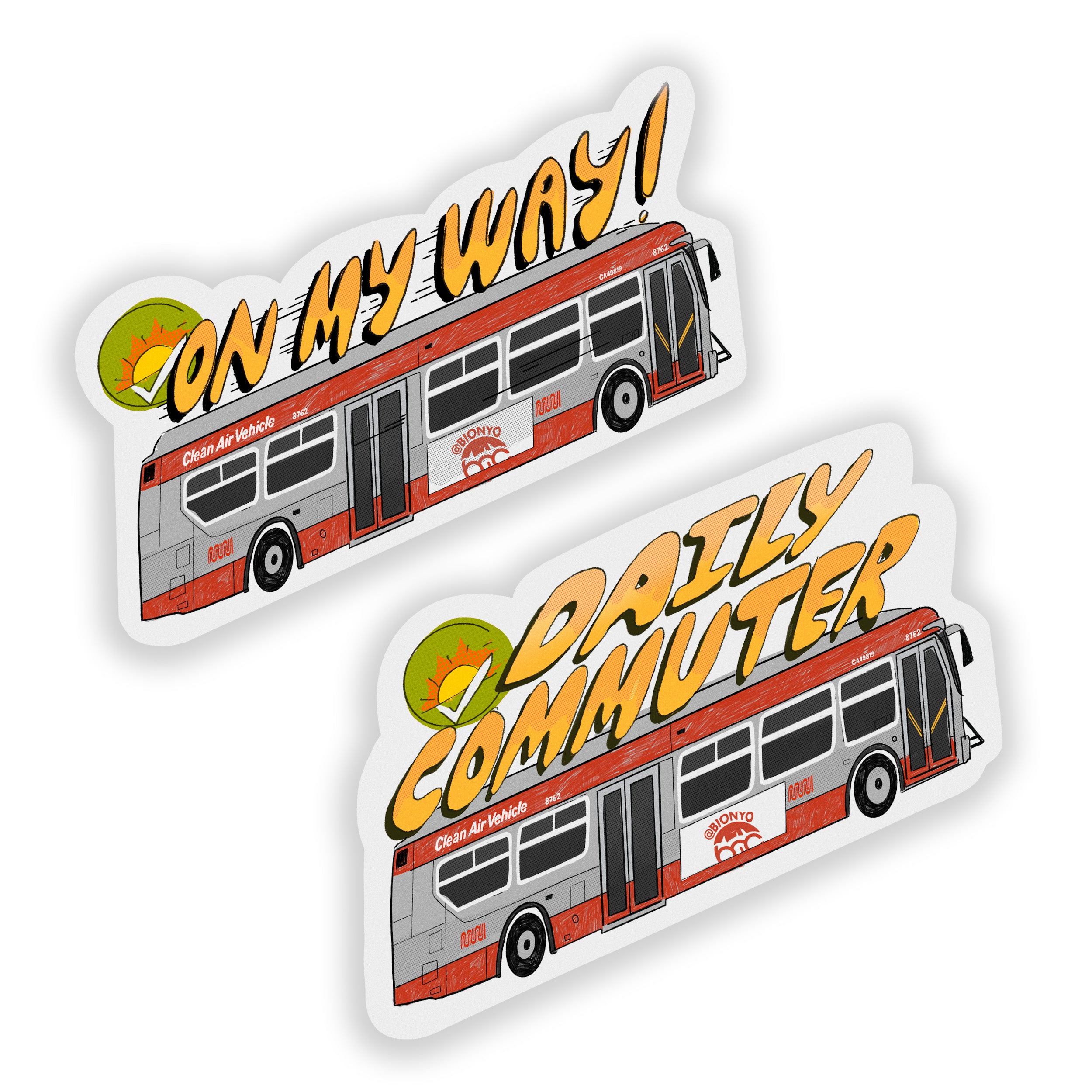 MUNI SFMTA Bus San Francisco Bay Area Public Transit Matte Vinyl Stick ...