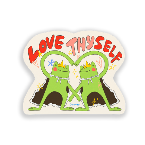 Love Thyself Hopper the Frog Matte Vinyl Sticker