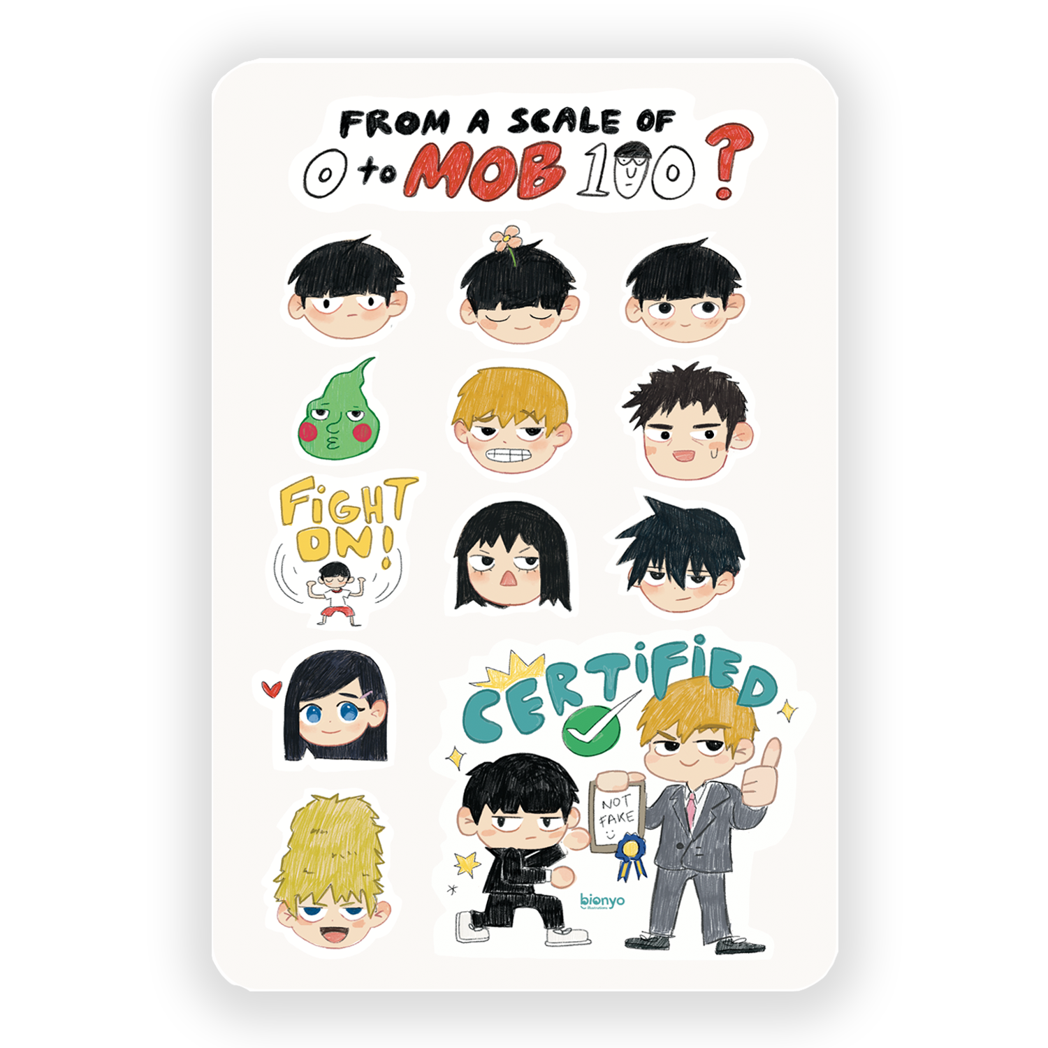 Mob 100 Sticker Sheet – bionyo illustrations