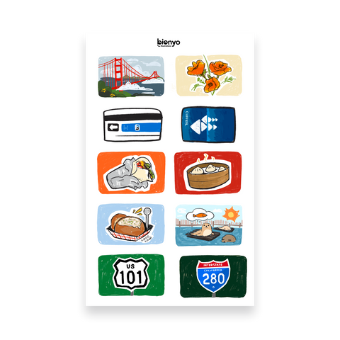 San Francisco Bay Area Sticker Sheet