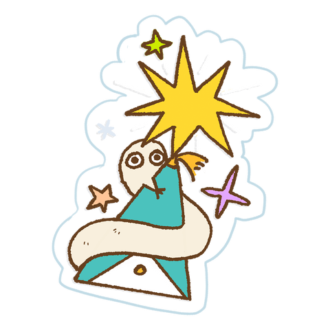 Brushy Buddy Witch Hat Clear Sticker