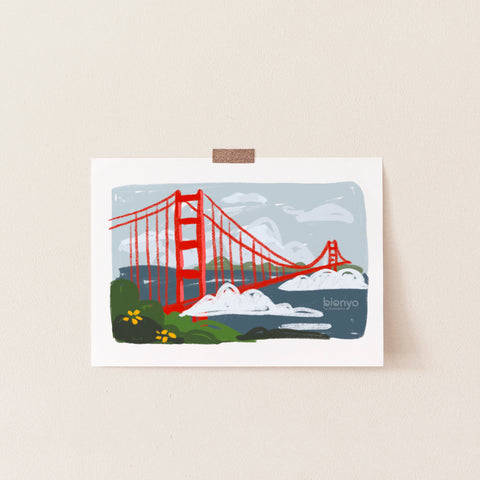 Golden Gate Bridge - San Francisco Postcard Print