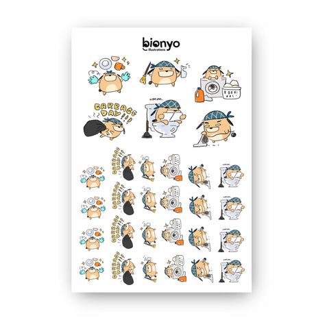 Cleaning Days - Philip Planner Sticker Sheet