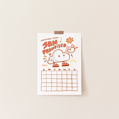 Karl the Fog San Francisco - Calendar Postcard Print