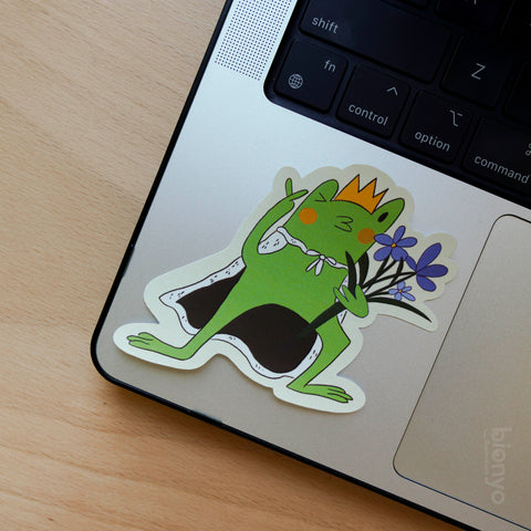 Prince Charming Hopper the Frog Matte Vinyl Sticker