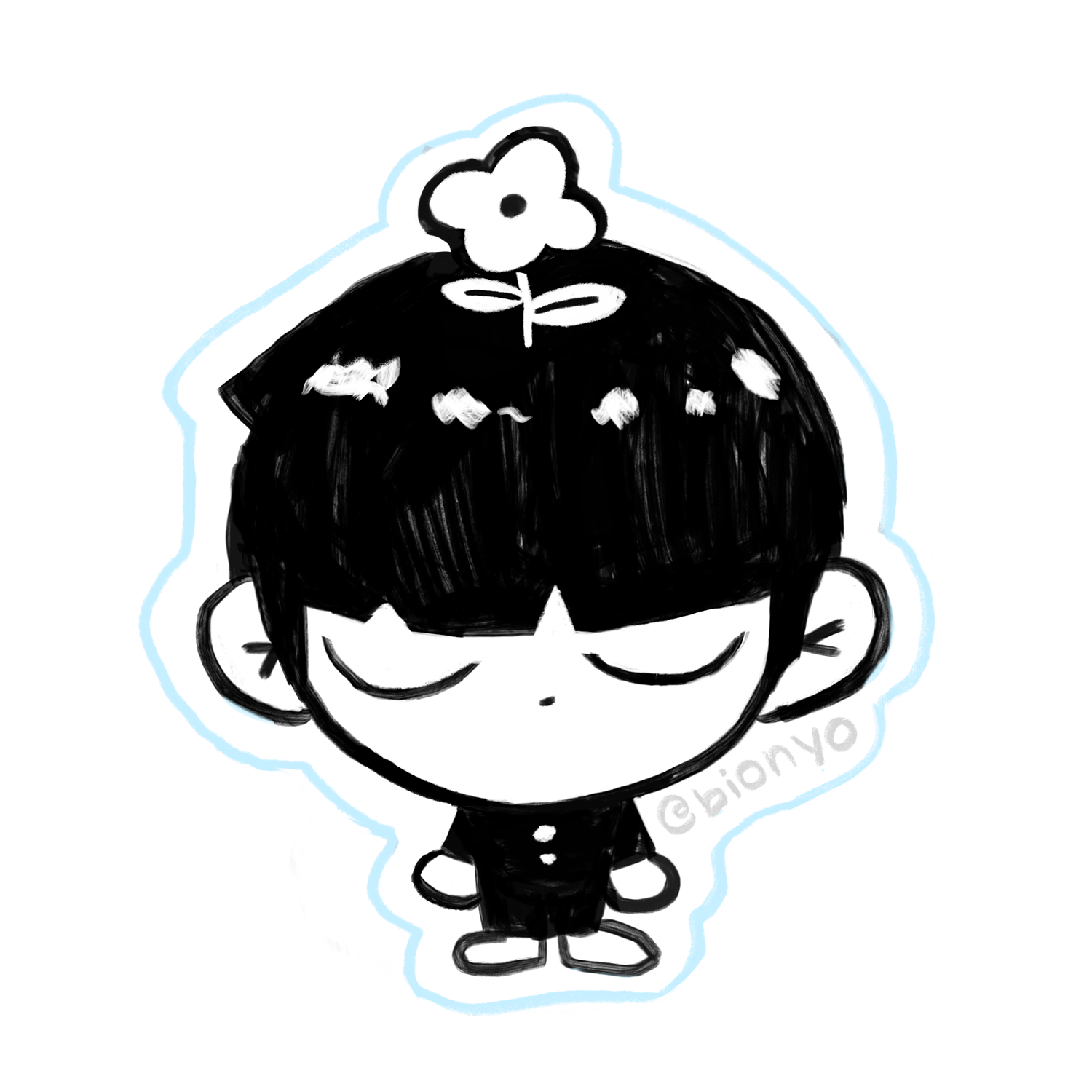 Mob 100 Clear Matte Vinyl Sticker – bionyo illustrations