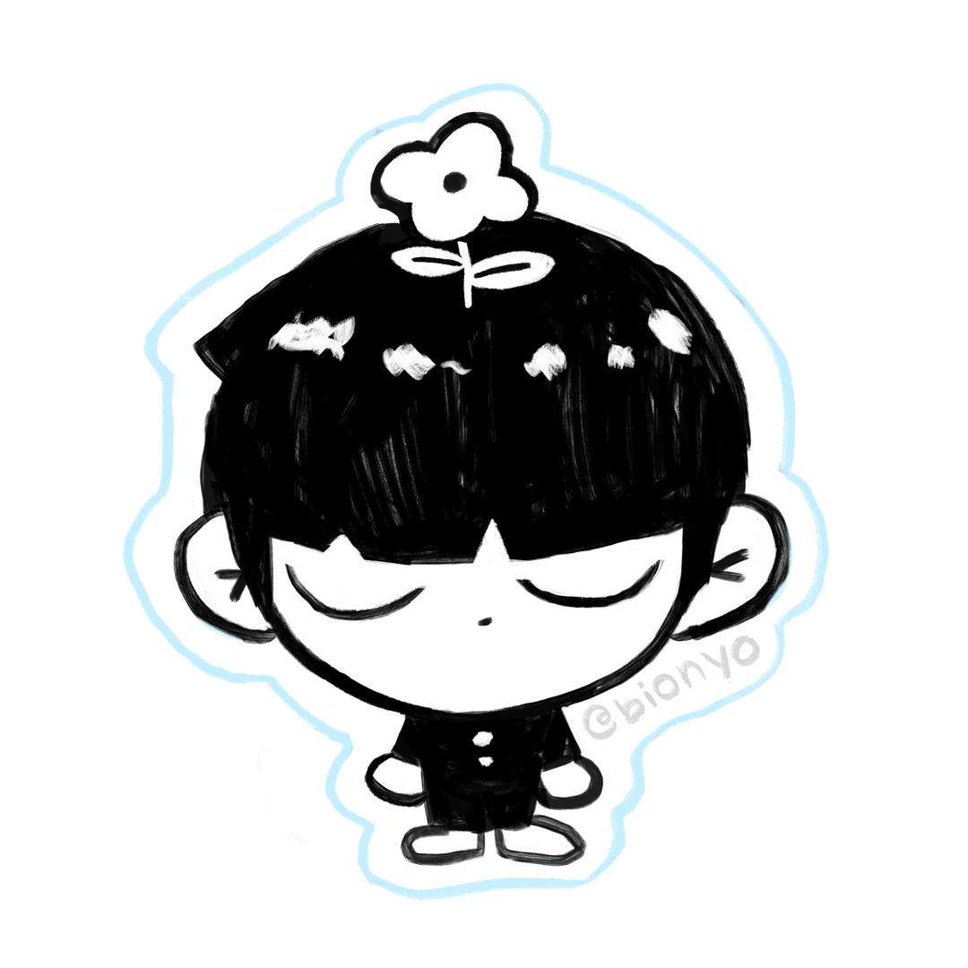 Mob 100 Clear Matte Vinyl Sticker – bionyo illustrations
