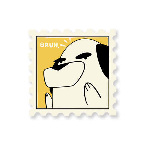 Bruh. Philip Postage Stamp Matte Vinyl Sticker