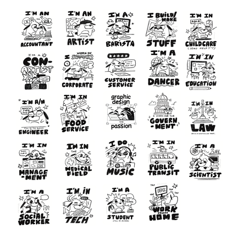 Philip the Dog - Job Occupation Single Stickers