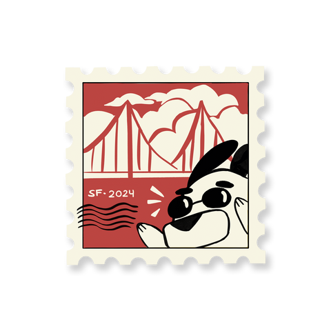 San Francisco Philip Postage Stamp Matte Vinyl Sticker