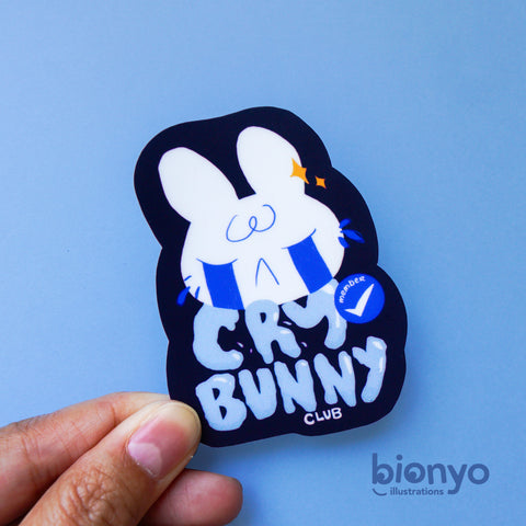 Cry Bunny Club Member Matte Vinyl Sticker