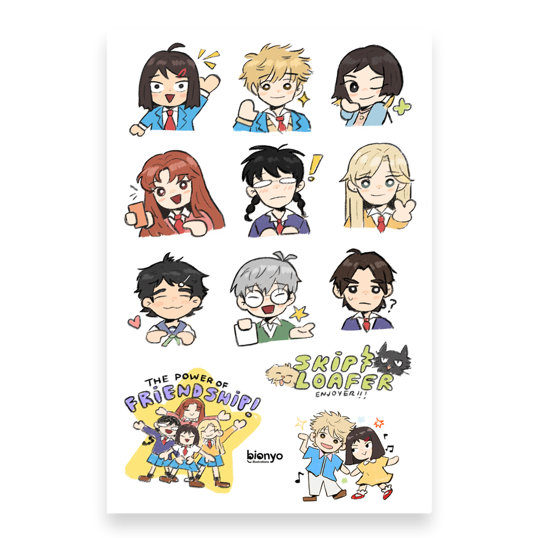 Skip and Loafer Sticker Sheet – bionyo illustrations