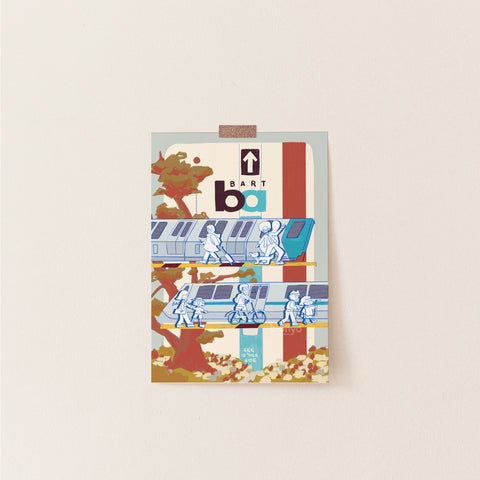 The Bay Moves Together - BART Postcard Print