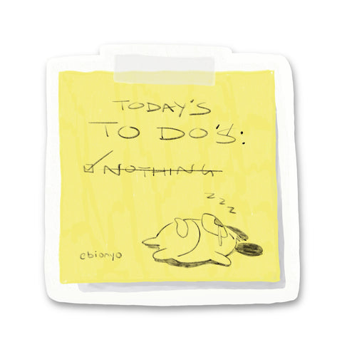 Nothing To Do Yellow Sticky Note - Philip Matte Vinyl Sticker