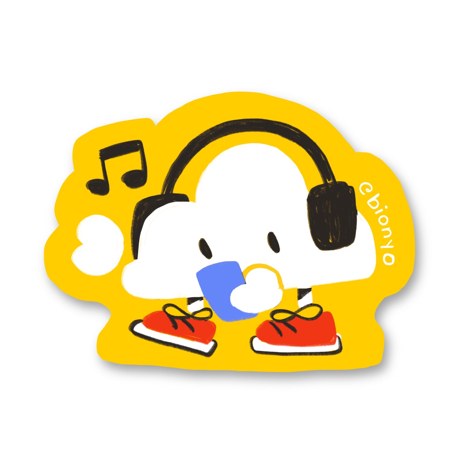 Karl the Fog - Yellow Matte Vinyl Sticker – bionyo illustrations