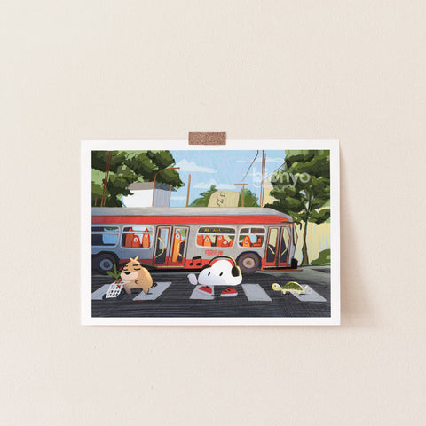 Walks in San Francisco - Muni Postcard Print
