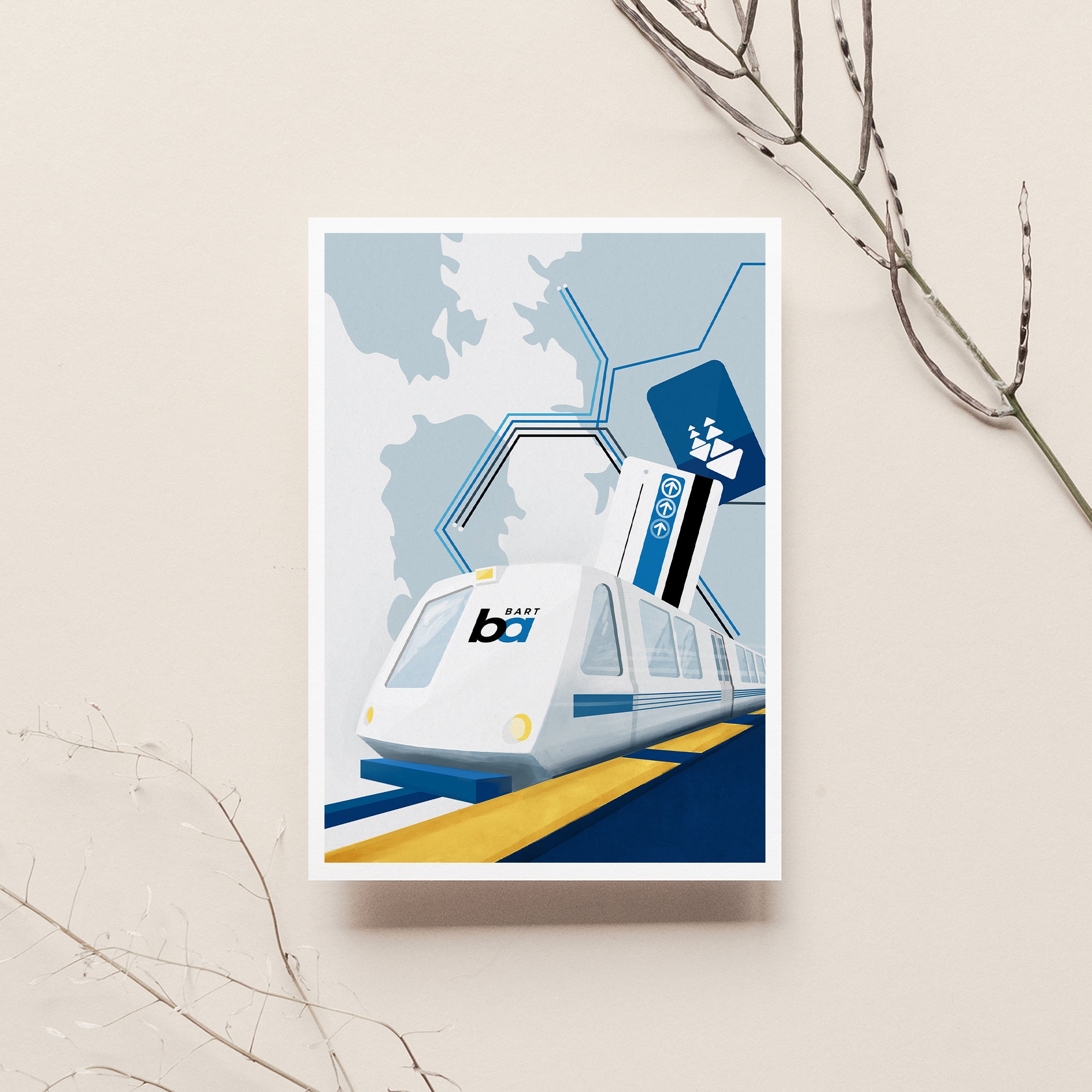 Bart Train Sticker BART Train Art Print - BART Series – bionyo illustrations